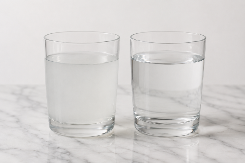 full RO vs MTDS water clarity comparison